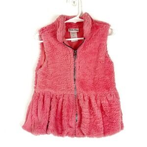 Little Lass Girl Faux Fur Vest 4T Princess Barbie Pink Cozy Warm Winter Snuggle